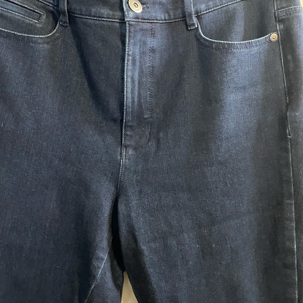 𝅺j Jill Denim Premium Flex High Rise Jeffings Size 12 Dark Wash - Picture 3 of 8